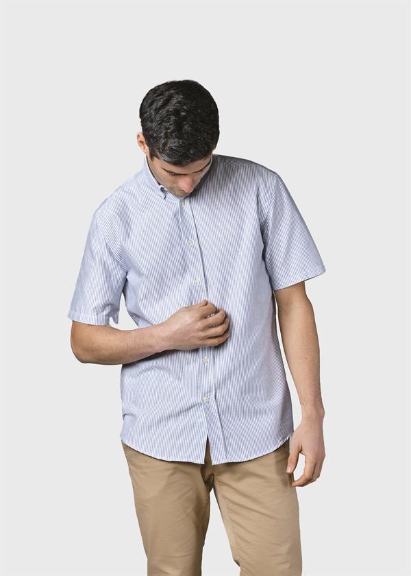 Klitmøller Collective Mikkel Striped Shirt - White/Navy